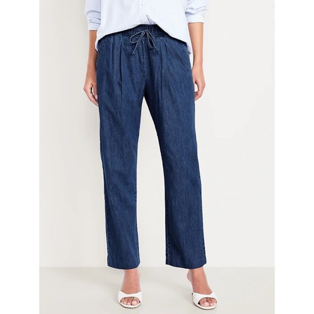 Old Navy (XXL) Billie High Rise Drawstring Medium Wash Denim Jogger Pants